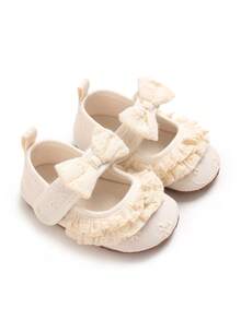 Newborn Baby Shoes, Soft Sole Non-Slip Girl Princess Shoes, 0-1 Year Old Comfortable Walking Shoes - Apricot - View 1