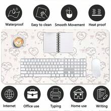 1pc Anime Cute Girl PC Gaming Mouse Pad, Pink, Best Friend Style, Computer Office Accessory, Large Gaming Player Anti-Slip Keyboard Extension Pad - View 7