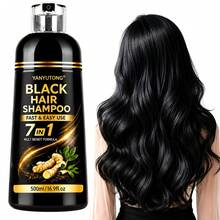 YANYUTONG 1/2PCS Black Hair Dye Shampoo, Instant Coloring, Natural Plant Formula Creates Shiny Fluffy Smooth Hair, Efficient White Hair Coverage, Long Lasting Color, Gentle Non-Irritating, Nourishes Hair, Suitable For Men Women And All Hair Types - Shampoo - View 7