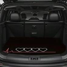 1pc Universal Romantic Heart Pattern Car Trunk Mat, 29.53x39.37 Inches, Made Of Durable Polyester Fiber, Car Carpet, Perfect Fit For Car Storage Needs, Car Trunk Interior Accessory - Heartbeat Heart - View 3