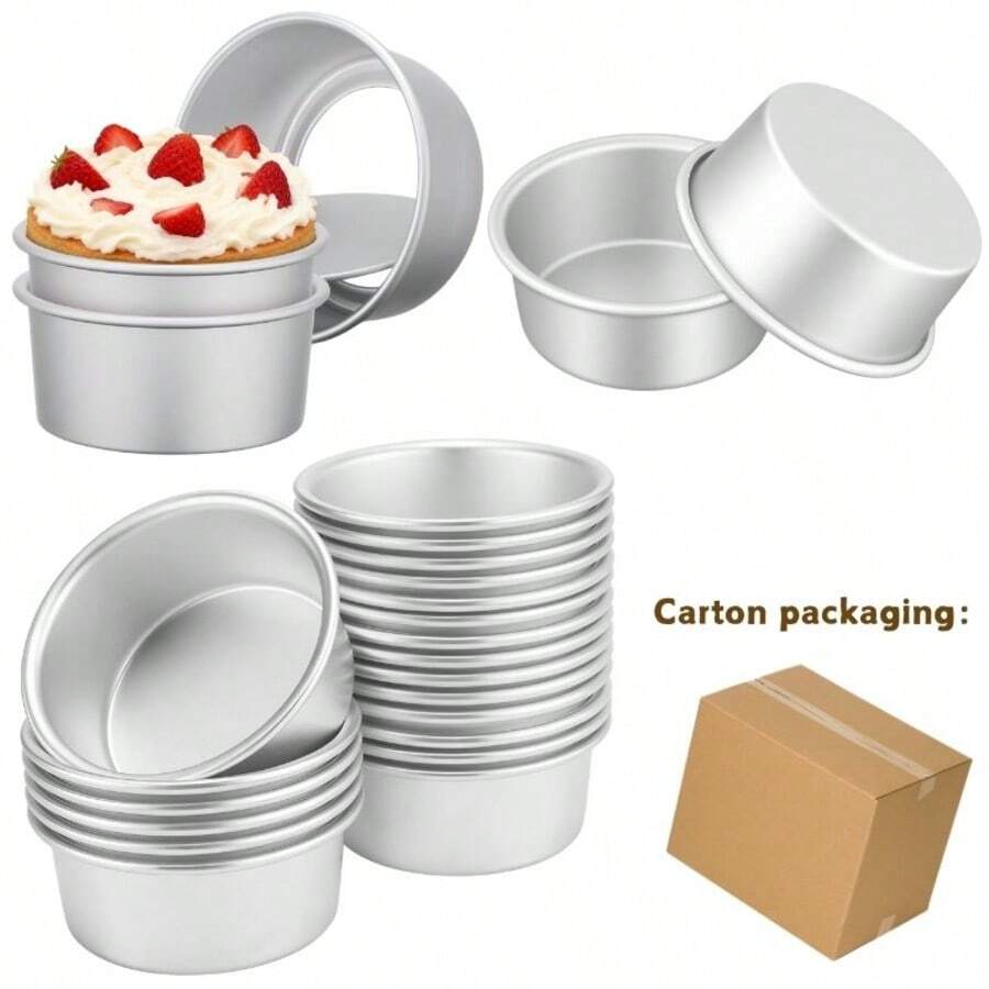 4 Inch Cake Pan With Removable Bottom, Nonstick Aluminum Chiffon Bakeware, With Silicone Brush Spatula Set, Mini Cake Baking