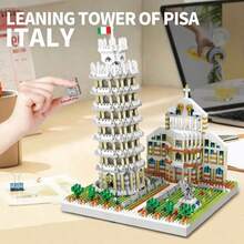 1400+Pcs Mini Leaning Tower Of Pisa Building Block Set, Taj Mahal And Neuschwanstein Castle Building Blocks, World Famous Architecture Assembly Model, High Difficulty Adult Toy Micro Particle Desktop Decor, Birthday Gift, Stress Relief Building Block Toy, Holiday Gift - Multicolor - View 8