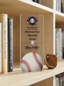 1pc Customized Engraved Acrylic Sports Trophy With Logo And Text, Personalized Commemorative Award Plaque, Suitable For Basketball Football Golf League Championship Award Ceremony, Athlete And Sports Club Team Honor Trophy - Multicolor - View 8