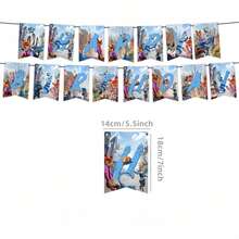 BUTTBILL Theme Cartoon Birthday Banner & Cake Topper Set, Judy Hopps Rabbit & Nick Wilde Fox Birthday Party Decorations - Multicolor - View 11