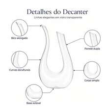 Decanter De Cristal 1l Wolf - Decantador Para Vinho Tinto U - Visão 4