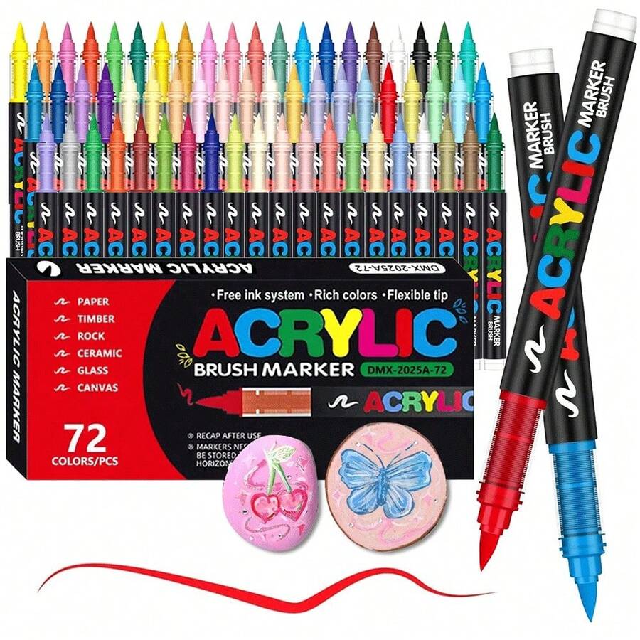 12/24/36/48/60/72/84pcs/Set Direct Liquid High Gloss Acrylic Markers, Gel Pens, Large Capacity Quick Dry Art Markers, Back To School, First Day Of School