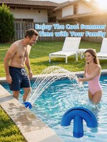 3/4-Inch Universal Pool Fountain Nozzle With Standard External Thread Fan-Shaped Waterfall Spray Aerator, Combining Cooling And Oxygenation Functions. Made Of ABS Plastic, Tool-Free And Easy To Install, Suitable For In-Ground And Above-Ground Pools, Ponds, Spas, And Water Features; A Perfect Addition To Summer Parties, Patios, And Gardens, And An Ideal Gift For Pool Owners, Enthusiasts, And Homeowners. - Multicolor - View 2