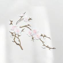 1PC/2PCS Plum Blossom Embroidered Patch, Winter Plum Embroidered Patch - White, Red, Pink And Brown Tones - Perfect For DIY Projects And Clothing Accessories - Multicolor - View 11