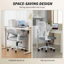 Mesh Office Chair With Foldable Backrest - Light On-Site - LIGHT GREY + Mesh - View 6