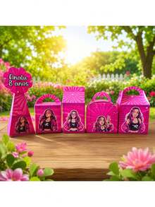 KIT 20 unidades  FESTA EMILLY VICK GRUPO DOS ROSA | CAIXINHA PERSONALIZADA COM NOME E IDADE | PEGUE E MONTE - 20 unidades - Visão 5