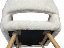 Dining Chairs With Faux Fur, Pink - Mid-Century Style - 白色 - 查看 5