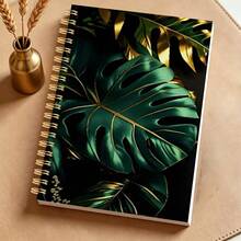 1 Buah Buku Catatan Spiral Elegan Motif Kura-kura dan Daun Bambu - Ukuran A5 dengan Sampul Bertema Tanaman, Kertas Tebal Cocok untuk Buku Harian, Grafiti, Belajar, Kantor, Hadiah - Buku Catatan Desain Kura-kura dan Tanaman Bambu, Perlengkapan Menulis Kreatif dan Seni - 1 - View 1