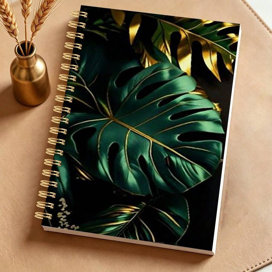 1 Buah Buku Catatan Spiral Elegan Motif Kura-kura dan Daun Bambu - Ukuran A5 dengan Sampul Bertema Tanaman, Kertas Tebal Cocok untuk Buku Harian, Grafiti, Belajar, Kantor, Hadiah - Buku Catatan Desain Kura-kura dan Tanaman Bambu, Perlengkapan Menulis Kreatif dan Seni - 1 - View 1
