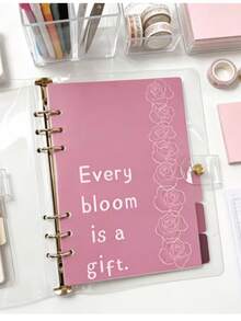 1 Set (6pcs) Rose Prologue Series Loose-Leaf Dividers, 6-Hole Loose-Leaf Notebook Inner Page Dividers, A6 Planner Refill Divider Pages, Floral Pattern, Ins Style, Sketch Rose Pattern Index Classification Pages, Compatible With A6 6-Hole Loose-Leaf Notebook Planner Storage Decoration Accessories, Back To School - Divider - View 6