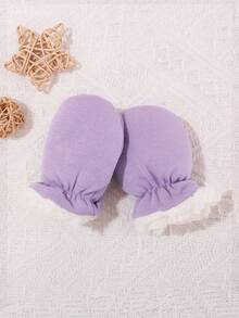1 Pair Solid Color Anti-Scratch Warming Gloves For 0-6 Month Newborn Babies, Extra Soft & Thick, Suitable For Daily Wearing In Winter - 1Pair - View 21