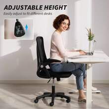 Mesh Office Chair With Foldable Backrest - Light On-Site - Black + Mesh - View 6