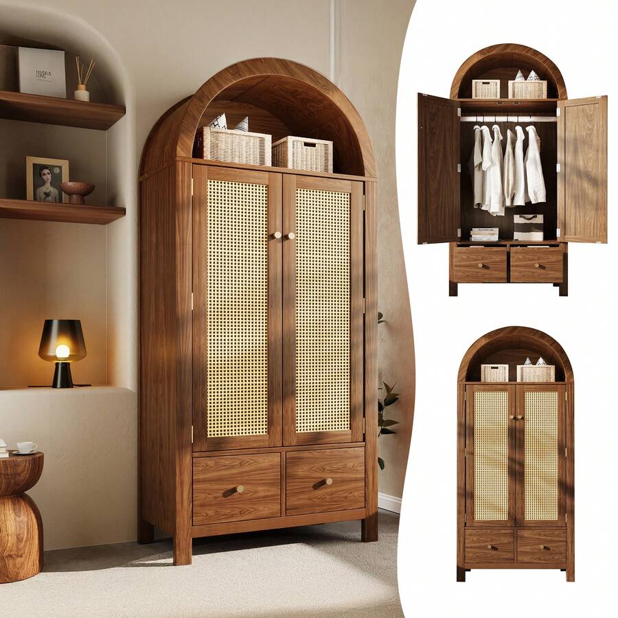 Furniture Natural 78 X 45 X 181 Cm - Walnut - 查看 1