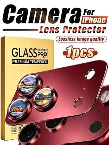 NNBILI Luxury Metal Frame Camera Lens Protector Compatible With IPhone 18 Pro Max/18 Pro/17 Pro/17 Pro Max, 9H Hardness Tempered Glass Anti-Fingerprint Anti-Scratch HD Clear Camera Lens Screen Protector,Burgundy - Burgundy - View 10
