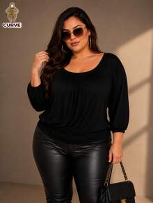 Plus Size Women Tops - Black - View 4