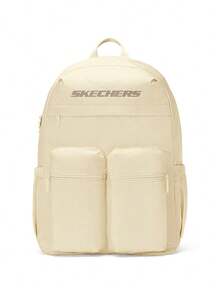 Skechers Unisex Durable Water-Resistant Large Capacity Student Backpack With Multiple Compartments For School And Commuting, Minimalist Design, Size: Approx. 47x32x15cm - Light Yellow - View 1