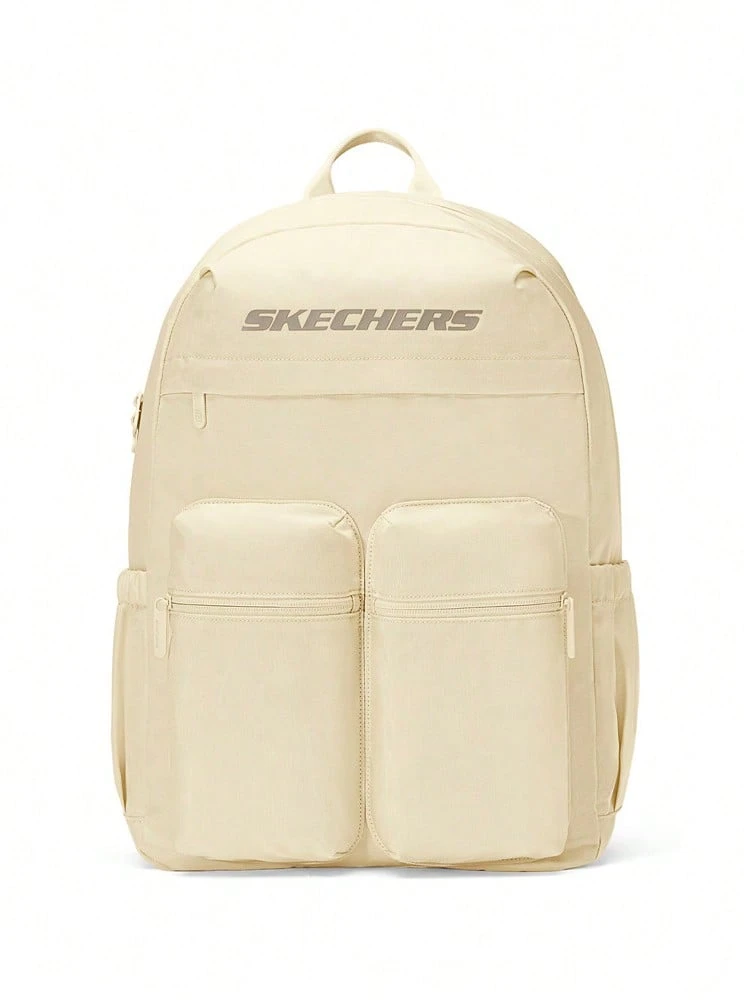 Skechers Unisex Durable Water-Resistant Large Capacity Student Backpack With Multiple Compartments For School And Commuting, Minimalist Design, Size: Approx. 47x32x15cm - Light Yellow - View 1