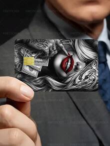 1pc Tattoo Style Women's Credit Card Sticker Privacy Protection Card Skin, Personalized Holiday Gift PVC Material Anti-Fingerprint Anti-Scratch Wear-Resistant Card Sleeve, Suitable For Small Chip Cards, Bank Cards, Credit Cards, Transportation Cards, Student Campus Cards Personalized DIY - Multicolor - View 6