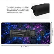 1pc Creative Fashion Geometric Design Extended Gaming Mouse Pad, Large Gaming Mouse Waterproof With Rubber Base, Non Slip Desktop Pad, Suitable For Home And Office, Abstract Painting - View 9