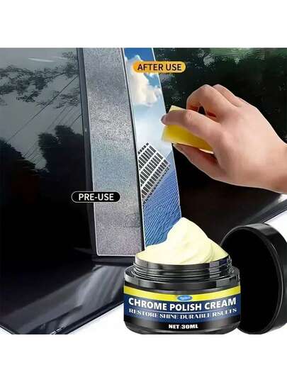 KineShineX Car Door Frame Plated Metal Rust Spot Polishing Paste, Door Handle, Window Wheel Hub Metal Scratch Repair Restoration Cream, Polishing Gloss Agent, Car Parts, Comes With A Free Car Cleaning Sponge