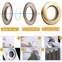 16pcs Curtain Rings, Curtain Clips, Round Plastic Rings, 40mm Inner Diameter, Quiet Low Noise Curtain Rings, Suitable For Hanging Curtains On Windows - Multicolor - View 5