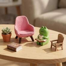 1/2 Mini Frog Figurines - Fun Frog Sculptures, Can Be Placed On Shelves Or Desktops - Frog Themed Desktop Accessories - Perfect Cute Gift For Frog Lovers - Multicolor - View 9