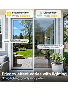 6/4pcs Privacy One Way Window Tint, 100% UV Protection Heat Insulation Glass Cover, Car Window Film, Safety Film For Home, Building, Commercial, Office Decor - Multicolor - View 8