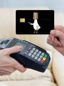 1pc Funny Cartoon Official Credit Card Sticker Privacy Protection Card Skin, Silly Goose Holiday Gift PVC Material Anti-Fingerprint Anti-Scratch Wear-Resistant Card Sleeve Skin, Suitable For Chip Card, Bank Card, Credit Card, Transit Card, Student Campus Card Personalized DIY - Multicolor - View 2