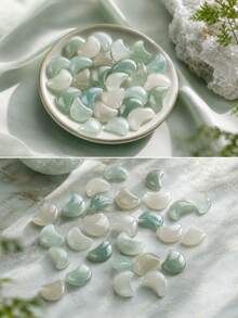 Crescent Moon Natural Healing Crystal Stone Gift Box Polished Pocket Gemstone Ring Face DIY Jewelry Pendant Decoration Gift Bag Women Birthday Holiday Gift - Green Aventurine - View 4