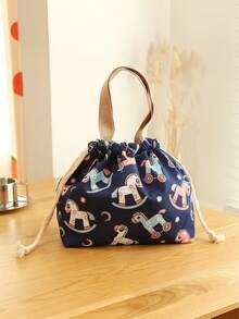 1 buah Tas Bekal Makan Siang Serut Motif, Kantong Bento Genggam Portabel, Tas Penyimpanan Makanan Tahan Air dan Dapat Digunakan Kembali, untuk Sekolah, Perjalanan Luar Ruangan, Berkemah, dan Piknik Sehari-hari, Serbaguna untuk Semua Musim - Tersedia berbagai warna dan gaya. - View 13