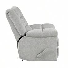 Gentle Rocking Motion Reclining Chair 1pc Light Gray Chenille Upholstery Ultra Comfort Living Room Furniture - Light Gray + Plywood + Contemporary + Modern1 - View 8