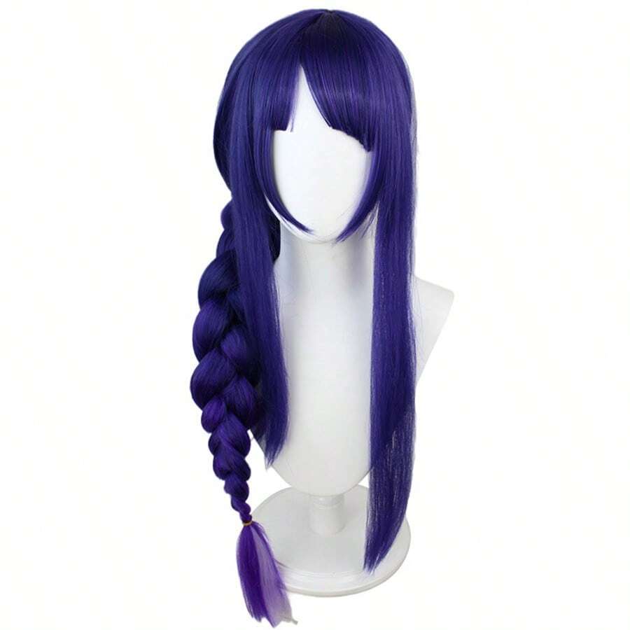 Thor Cosplay Purple Long Wig, Single Braid Style, With Realistic Scalp, Heat Resistant 21 Inch Roleplay Hair, Includes Wig Cap, Suitable For Daily Wear, Anime Conventions, Carnivals And Halloween Parties - Purple - View 1