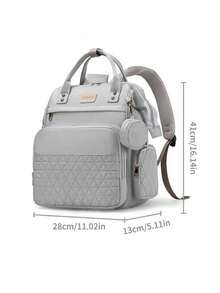 Tas Popok Ransel, Tas Perlengkapan Bayi untuk Perjalanan, Tas Bayi Kapasitas Besar untuk Kebutuhan Perjalanan dengan Alas Anti Air, Tali Pengikat Stroller dan Kotak Empeng, Unisex, Warna Polos - MultiWarna - View 4