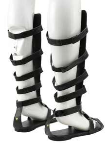 New Medieval Renaissance Roman Foot Fighter Retro Men's Shoes - Black - View 6