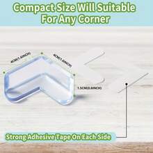 20/15/10/8/6/5PCS Transparent L-Shaped Corner Protectors, Soft Transparent Silicone Baby Furniture Edge Guards, Suitable For Sharp Edges - Clear - View 3