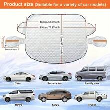 Portable Car Snow Cover, 4-Season Universal Large Front Windshield Protector, Car Snow Shield, Full Coverage For Windows, With 9 Magnetic Fasteners - Reinforced Design, Snow And Frost Protection, Sun And UV Protection, Leaf Prevention, Easy Installation, Convenient Storage, Suitable For Most Car Models - Multiple Styles - View 2