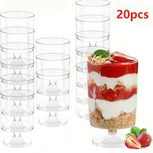10Pcs /20pcs/40pcs/50pcs 120ml Mini Clear Dessert Cups, Mousse Cups, Pudding Cups, Fruit Ice Cream Cups, Perfect For Mousse, Pudding, Tiramisu And Other Desserts, Suitable For Parties, Weddings, Birthdays And Holiday Celebrations - Hand Wash Only - Multicolor - View 14