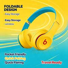 Headset Nirkabel On-Ear Beats Solo3, Desain Lipat Ringkas untuk Mudah Dibawa, Pilihan Warna Cerah dan Modis, Konektivitas Bluetooth yang Andal, Headphone Ringan yang Dapat Dipakai untuk Gaya Jalanan, Pelajar & Pecinta Musik - View 5