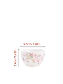 1pc/2pcs Hand-Painted Pastel Plum Blossom Porcelain Tea Cup, Kung Fu Tea Set Tasting Cup, Home & Office Host Cup, Small Tea Cup - White - View 2
