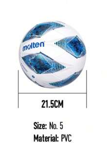 1PC, Size 5 Soccer Ball, Beautiful Colors And Exquisite Pattern Design, Suitable For Individual Training And Team Matches, Basic Style, PVC Material, Machine-Stitched, Soft And Comfortable Feel, Indoor And Outdoor Use, Campus Soccer, Back To School Sports Supplies - Blue - View 6