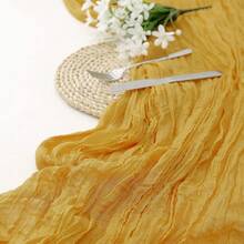 1pc Cheesecloth Table Runner, Semi-Transparent Gauze Tablecloth, Bohemian Or Rustic Style Wedding Table Decor, Suitable For Wedding Decoration, Arch Drapery, Bridal Shower, Holiday Party Decor - Multicolor - View 34