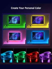 1m/5m/10m/15m/30m LED Smart Light Strip, 5050 RGB, Self-Adhesive Flexible Tape Light, For TV Backlight, Gaming Room, Christmas, Valentine's Day Decoration - RGB Multi-color Three-button Controller - View 6