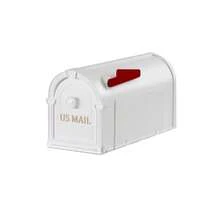 Medium White Plastic Post Mounted Mailboxes - AsPic - View 3