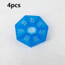 2 piezas Caja de almacenamiento mini de 7 rejillas - Estuche de pastillas semanal portátil, regalo ideal para personas mayores y viajeros - Rosa Fucsia - Ver 36