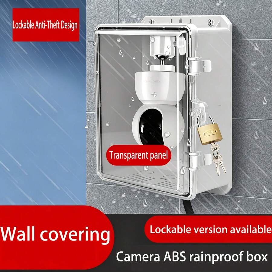 1‑2Pcs White Waterproof Junction Box With Cover, ABS Plastic Shell With Stainless Steel Lock, Outdoor Weatherproof Electrical Enclosure - Multi-color - View 1