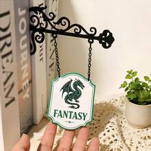 1pc Bookshelf Divider, Bookshelf Decor, Home Library Decor, Book Tavern Sign, Book Gift, Wooden Bookshelf Decoration, Home Library Decoration, Library Organizer! - A - View 4